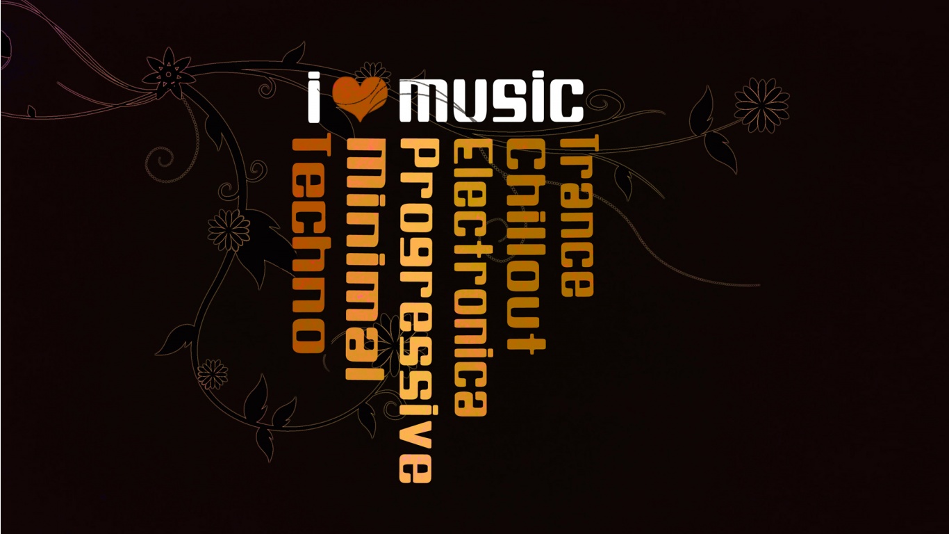 1366x768 I Heart Music wallpaper, music and dance wallpapers