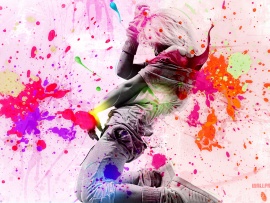 Girl Dancing With Colors wallpaper music and style wallpapers